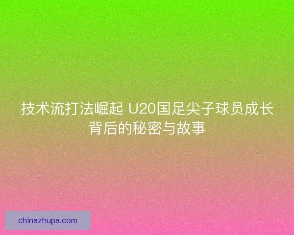 技术流打法崛起 U20国足尖子球员成长背后的秘密与故事
